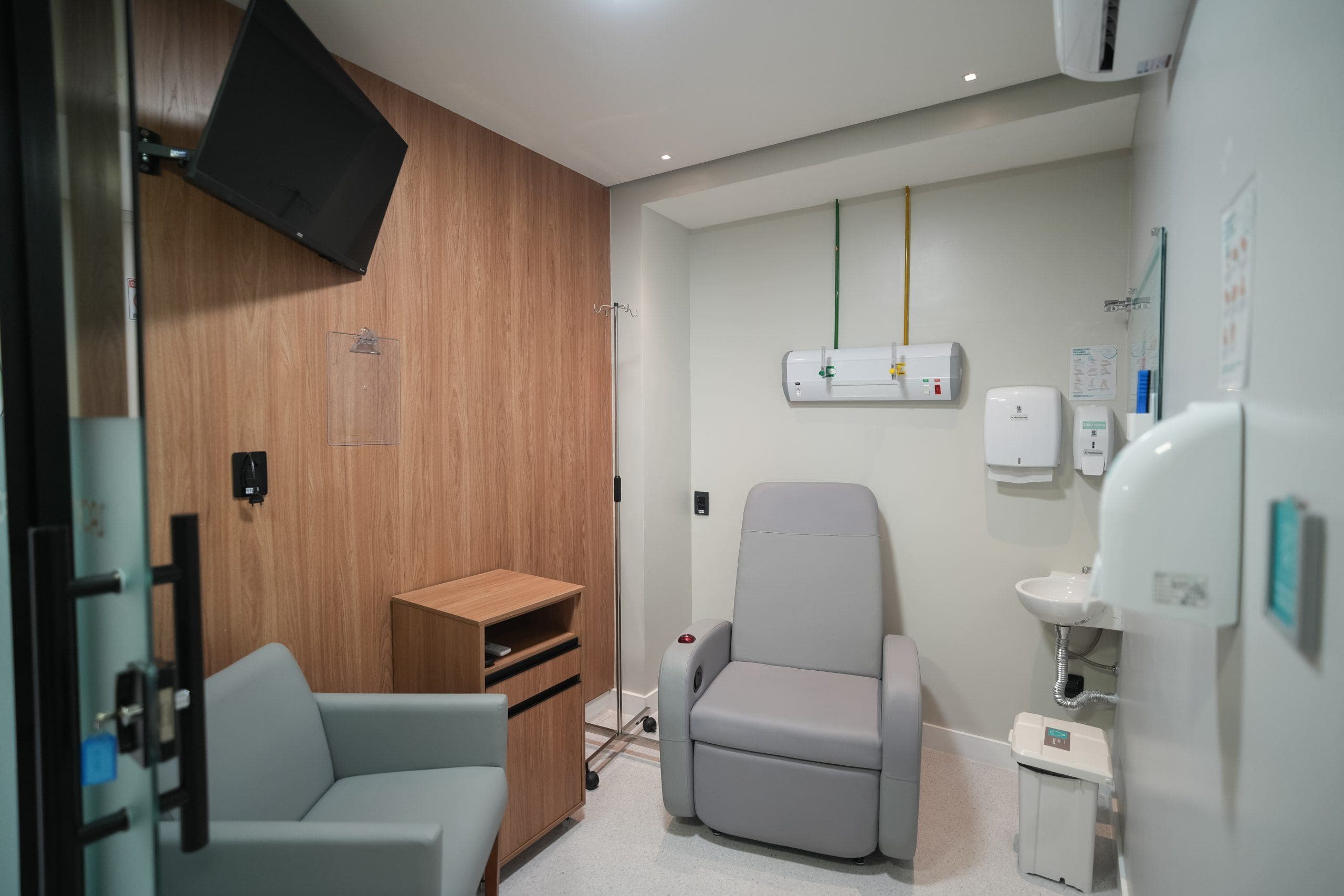 Box de infusão da Oncoclínicas Uberaba